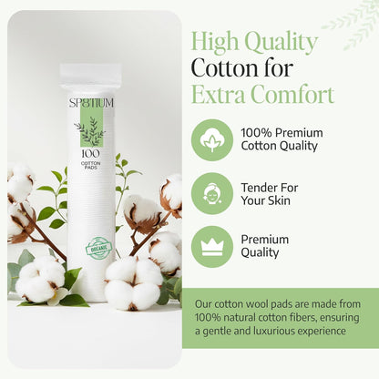 SP8TIUM Cotton Pads Non-Fleecing No Shed Makeup Remover