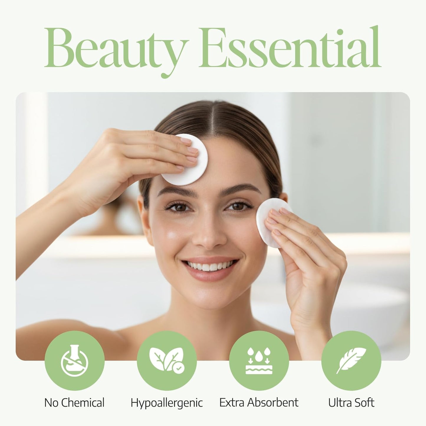 SP8TIUM Cotton Pads Non-Fleecing No Shed Makeup Remover